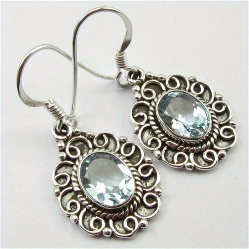 Vintage Bohemian Style Flower Pendant Earrings, Gift for Her